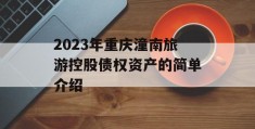 2023年重庆潼南旅游控股债权资产的简单介绍