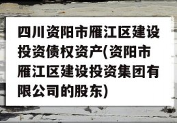 四川资阳市雁江区建设投资债权资产(资阳市雁江区建设投资集团有限公司的股东)