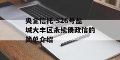 央企信托-526号盐城大丰区永续债政信的简单介绍