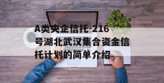 A类央企信托-216号湖北武汉集合资金信托计划的简单介绍