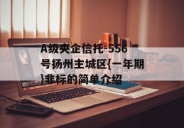 A级央企信托-556号扬州主城区{一年期}非标的简单介绍