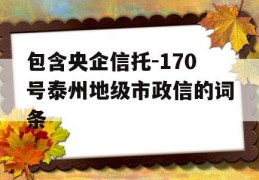 包含央企信托-170号泰州地级市政信的词条