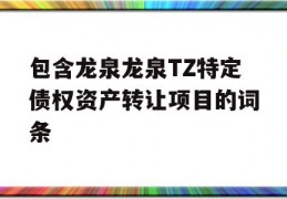 包含龙泉龙泉TZ特定债权资产转让项目的词条