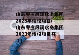 山东枣庄晟润水务集团2023年债权项目(山东枣庄晟润水务集团2023年债权项目开工)