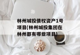 林州城投债权资产1号项目(林州城投集团在林州都有哪些项目)