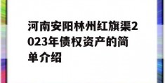 河南安阳林州红旗渠2023年债权资产的简单介绍