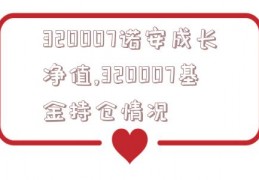 320007诺安成长净值,320007基金持仓情况