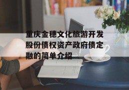 重庆金穗文化旅游开发股份债权资产政府债定融的简单介绍