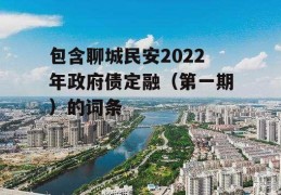 包含聊城民安2022年政府债定融（第一期）的词条