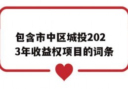 包含市中区城投2023年收益权项目的词条