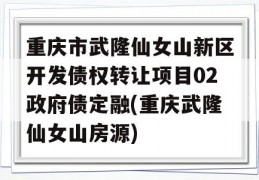 重庆市武隆仙女山新区开发债权转让项目02政府债定融(重庆武隆仙女山房源)