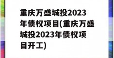 重庆万盛城投2023年债权项目(重庆万盛城投2023年债权项目开工)