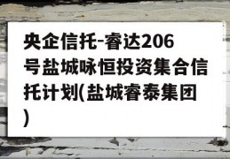 央企信托-睿达206号盐城咏恒投资集合信托计划(盐城睿泰集团)