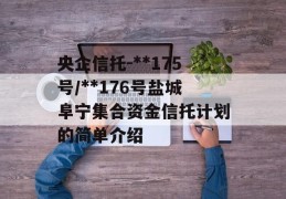 央企信托-**175号/**176号盐城阜宁集合资金信托计划的简单介绍