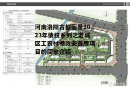 河南洛阳古都丽景2023年债权系列之老城区工农村棚改安置房项目的简单介绍