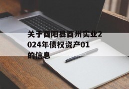 关于酉阳县酉州实业2024年债权资产01的信息