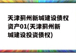 天津蓟州新城建设债权资产01(天津蓟州新城建设投资债权)