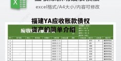 福建YA应收账款债权资产的简单介绍