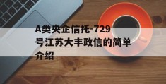 A类央企信托-729号江苏大丰政信的简单介绍