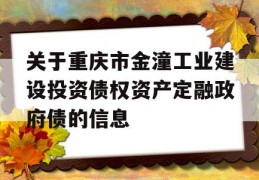 关于重庆市金潼工业建设投资债权资产定融政府债的信息