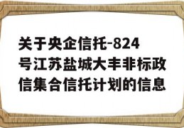 关于央企信托-824号江苏盐城大丰非标政信集合信托计划的信息