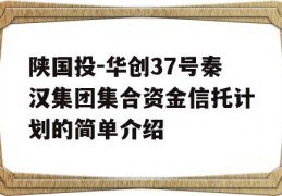 陕国投-华创37号秦汉集团集合资金信托计划的简单介绍