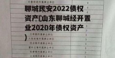 聊城民安2022债权资产(山东聊城经开置业2020年债权资产)