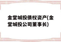 金堂城投债权资产(金堂城投公司董事长)