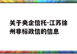 关于央企信托-江苏徐州非标政信的信息