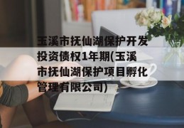 玉溪市抚仙湖保护开发投资债权1年期(玉溪市抚仙湖保护项目孵化管理有限公司)