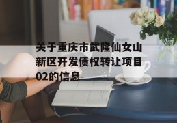 关于重庆市武隆仙女山新区开发债权转让项目02的信息