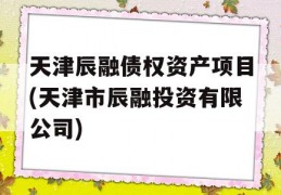 天津辰融债权资产项目(天津市辰融投资有限公司)