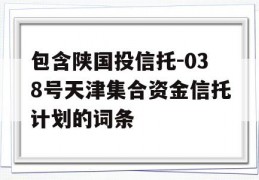 包含陕国投信托-038号天津集合资金信托计划的词条