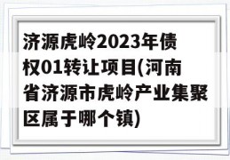 济源虎岭2023年债权01转让项目(河南省济源市虎岭产业集聚区属于哪个镇)