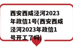 西安西咸泾河2023年政信1号(西安西咸泾河2023年政信1号开工了吗)