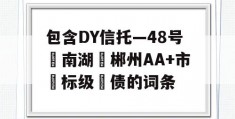 包含DY信托—48号‮南湖‬郴州AA+市‮标级‬债的词条