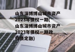 山东淄博博山城市资产2023年债权一期(山东淄博博山城市资产2023年债权一期政府债定融)