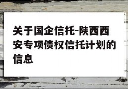 关于国企信托-陕西西安专项债权信托计划的信息