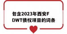 包含2023年西安FDWT债权项目的词条