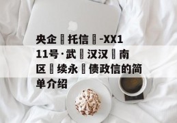 央企‮托信‬-XX111号·武‮汉汉‬南区‮续永‬债政信的简单介绍