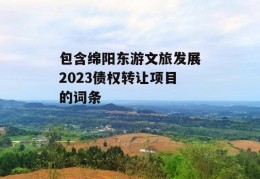 包含绵阳东游文旅发展2023债权转让项目的词条