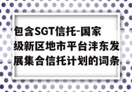 包含SGT信托-国家级新区地市平台沣东发展集合信托计划的词条