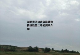 湖北老河口市公路建设债权政信二号的简单介绍