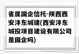 省属国企信托-陕西西安沣东城建(西安沣东城投项目建设有限公司是国企吗)