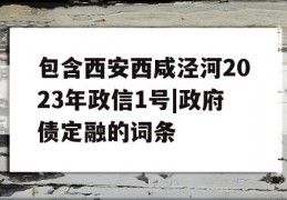 包含西安西咸泾河2023年政信1号|政府债定融的词条