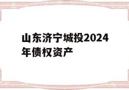 山东济宁城投2024年债权资产