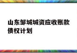 山东邹城城资应收账款债权计划