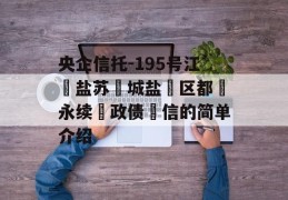 央企信托-195号江‮盐苏‬城盐‮区都‬永续‮政债‬信的简单介绍