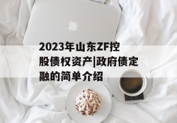 2023年山东ZF控股债权资产|政府债定融的简单介绍