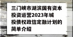 三门峡市湖滨国有资本投资运营2023年城投债权政信定融计划的简单介绍